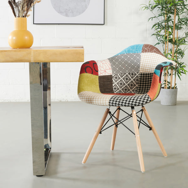 ESSEN - Multicolour Fabric Patchwork Armchair