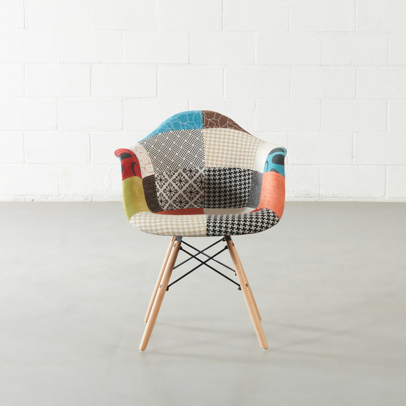 ESSEN - Multicolour Fabric Patchwork Armchair