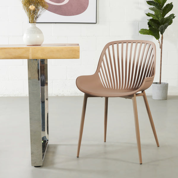 DANIELLA - Brown Plastic Dining Chair
