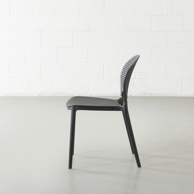 POLKA - Black UV Resistant Plastic Dining Chair