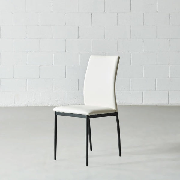 DEMINA - White Vegan Leather Dining Chair - FINAL SALE