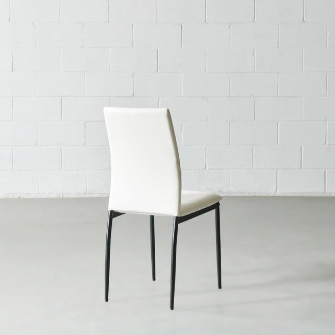 DEMINA - White Vegan Leather Dining Chair