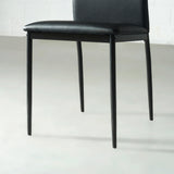 DEMINA - Black Vegan Leather Dining Chair