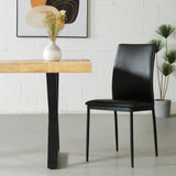 DEMINA - Black Vegan Leather Dining Chair