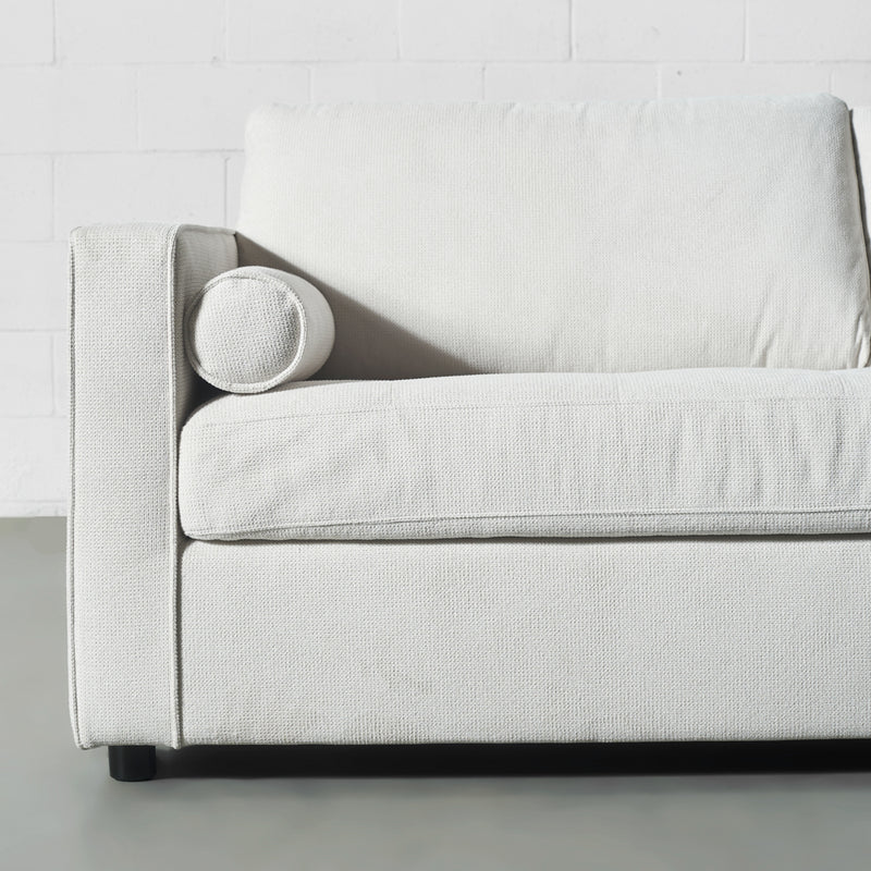 FONDA - Cream Fabric Sofabed with Memory Foam Mattress