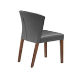 ALICIA - Grey Leather Dining Chair