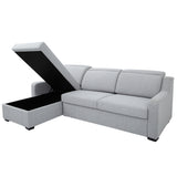 EVA - Grey Fabric Sectional Sofabed with Memory Foam Mattress and Storage - Right