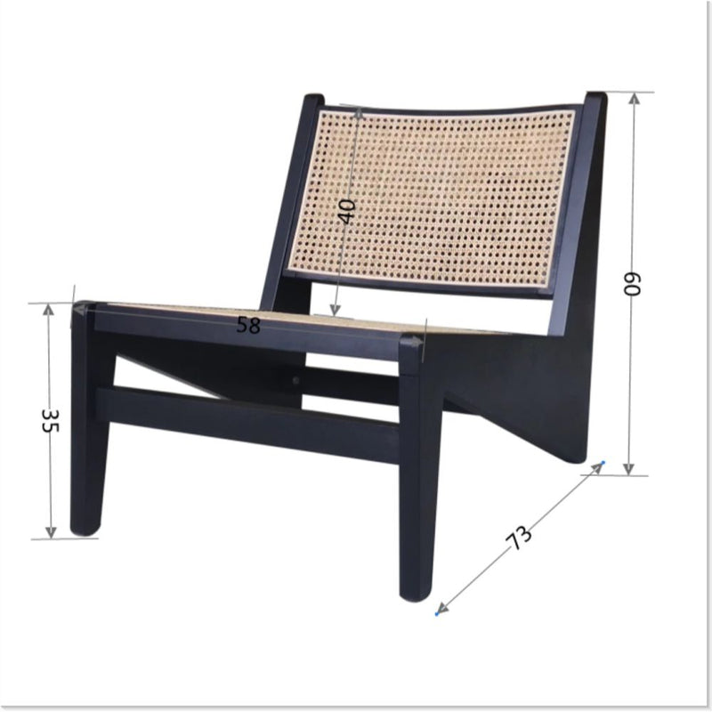 CANBERRA - Black Wood Lounge Chair