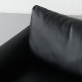 MAPLETON - Black Vegan Leather 3-Seater Sofa