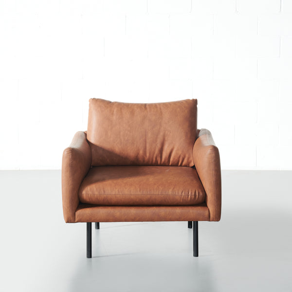 MAPLETON - Brown Vegan Leather Chair