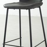 MONROE - Grey Leather Bar Stool (65 cm)