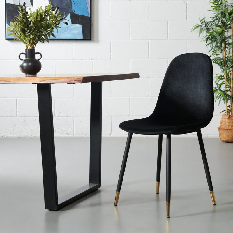 MILAN - Black Velvet Dining Chair