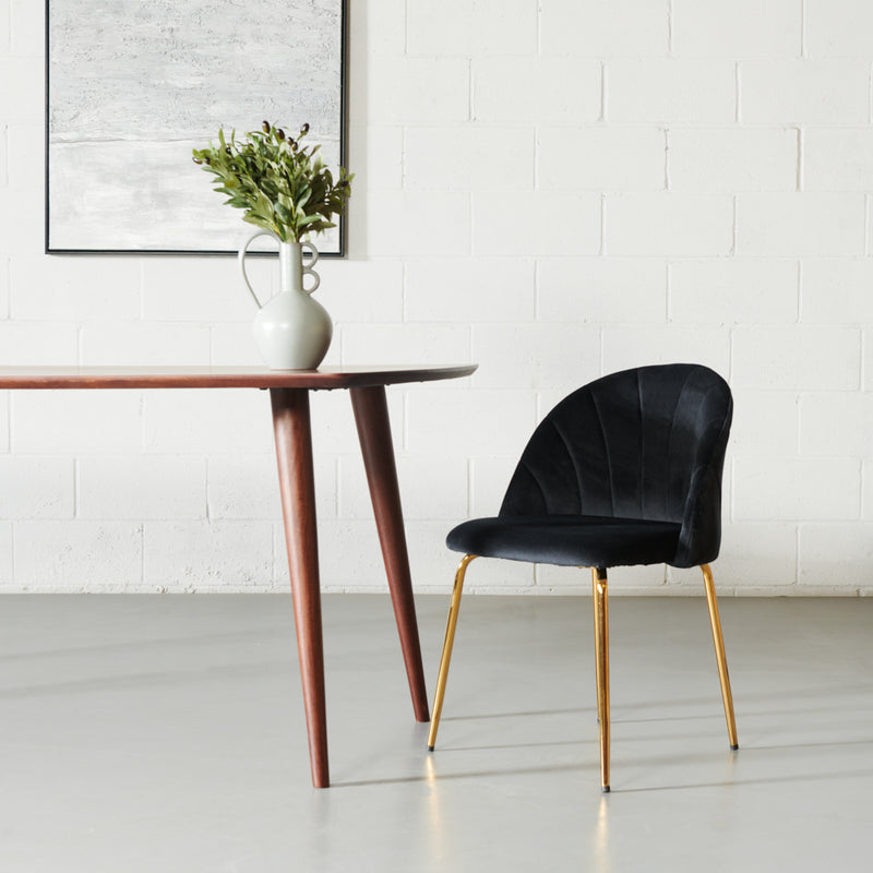 SOPHIE - Black Velvet Dining Chair - FINAL SALE