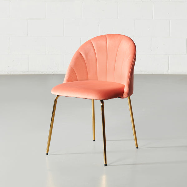 SOPHIE - Orange Velvet Dining Chair