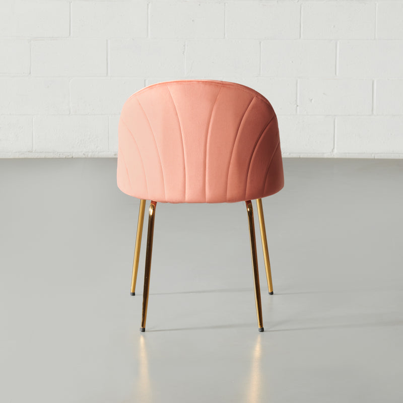 SOPHIE - Orange Velvet Dining Chair