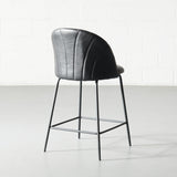 SOPHIE - Black Leather Counter Stool