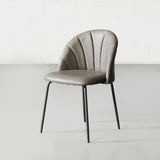 SOPHIE - Grey Leather Dining Chair - FINAL SALE