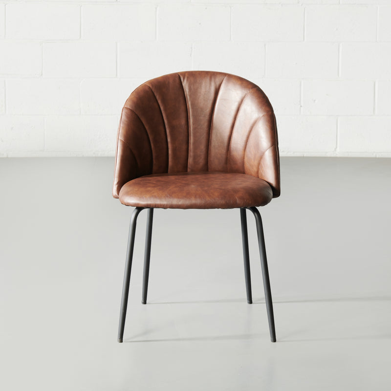 SOPHIE - Brown Leather Dining Chair
