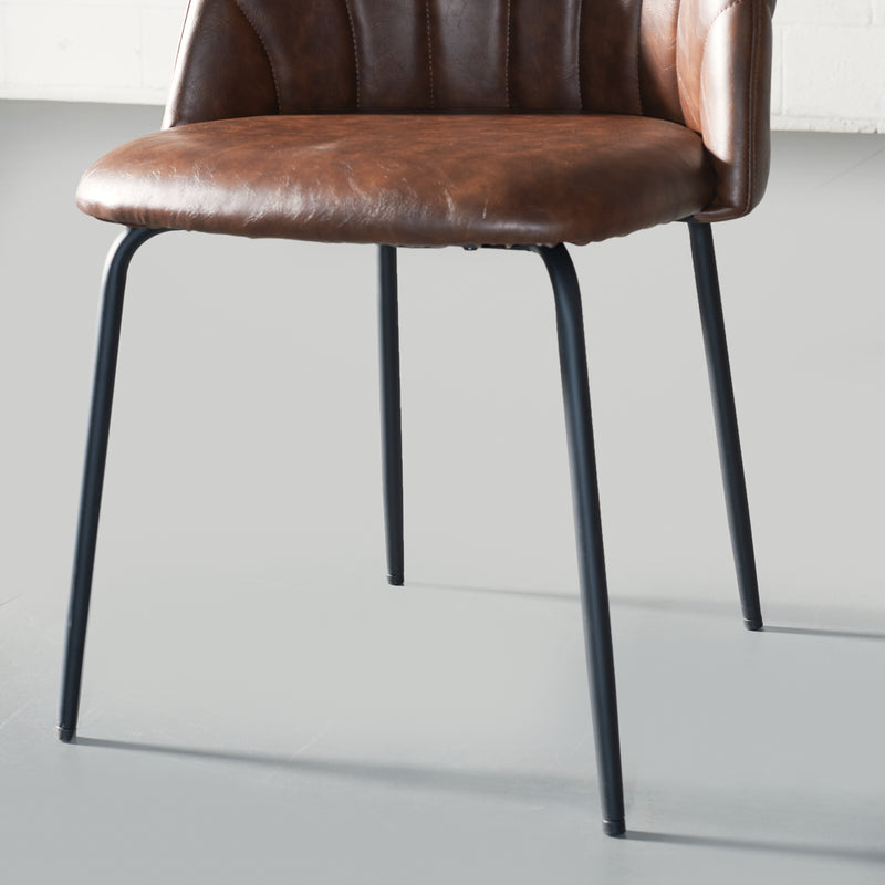 SOPHIE - Brown Leather Dining Chair