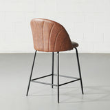 SOPHIE - Brown Leather Counter Stool
