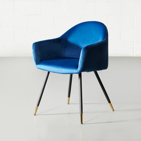 MILAN - Blue Velvet Arm Chair