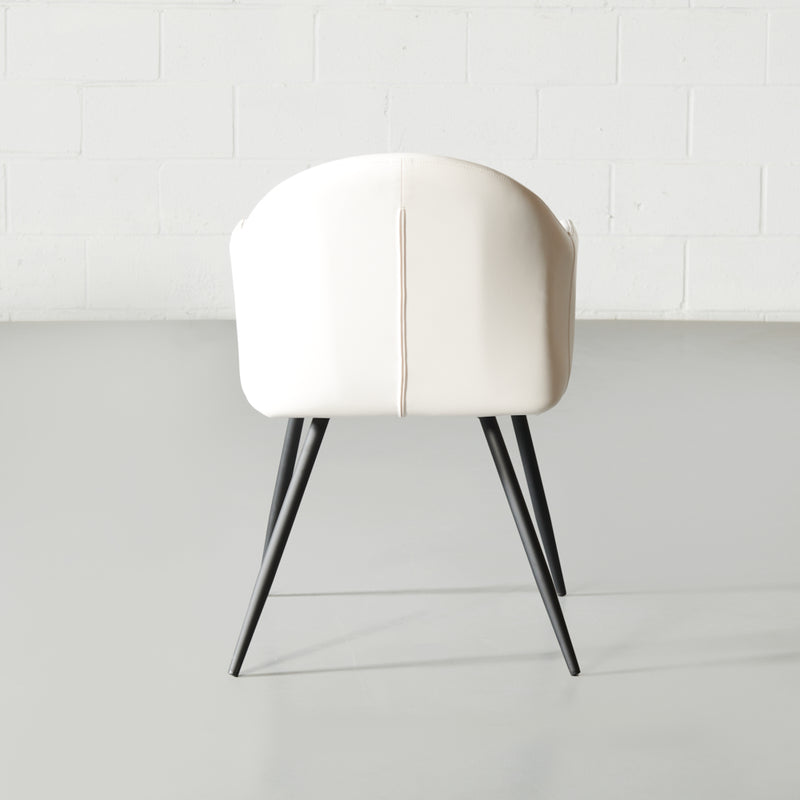 MILAN - White Vintage Leather Arm Chair