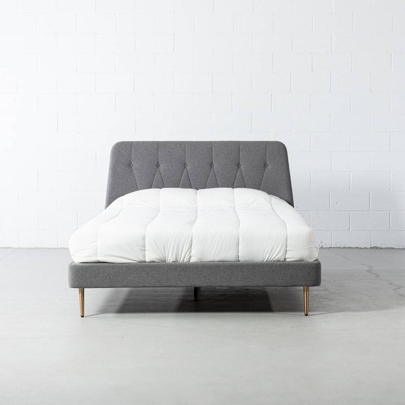 CLARA - Dark Grey Fabric Bed - Wazo Furniture
