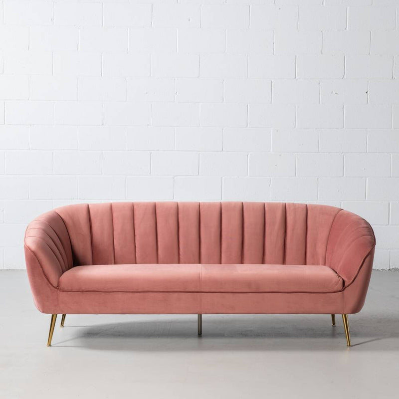 AUDREY - Pink Velvet Sofa