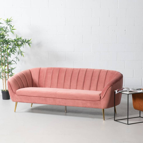 AUDREY - Pink Velvet Sofa - FINAL SALE