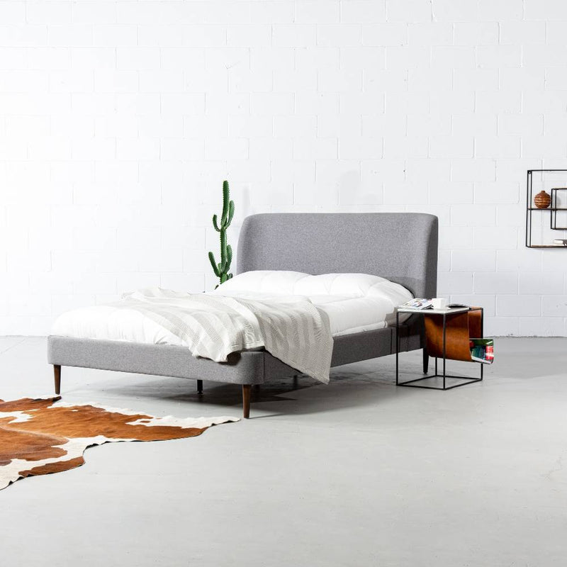 MEREDITH - Dark Grey Fabric Bed - Wazo Furniture