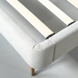 CLARA - Light Grey Fabric Bed - Wazo Furniture