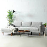 FONDA - Grey Fabric Sectional Sofa - Right