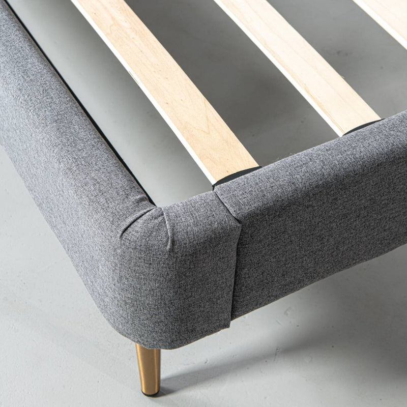 CLARA - Dark Grey Fabric Bed - Wazo Furniture