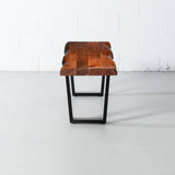 Acacia Live Edge Bench with Black U Shaped Legs/Natural Color - Wazo Furniture