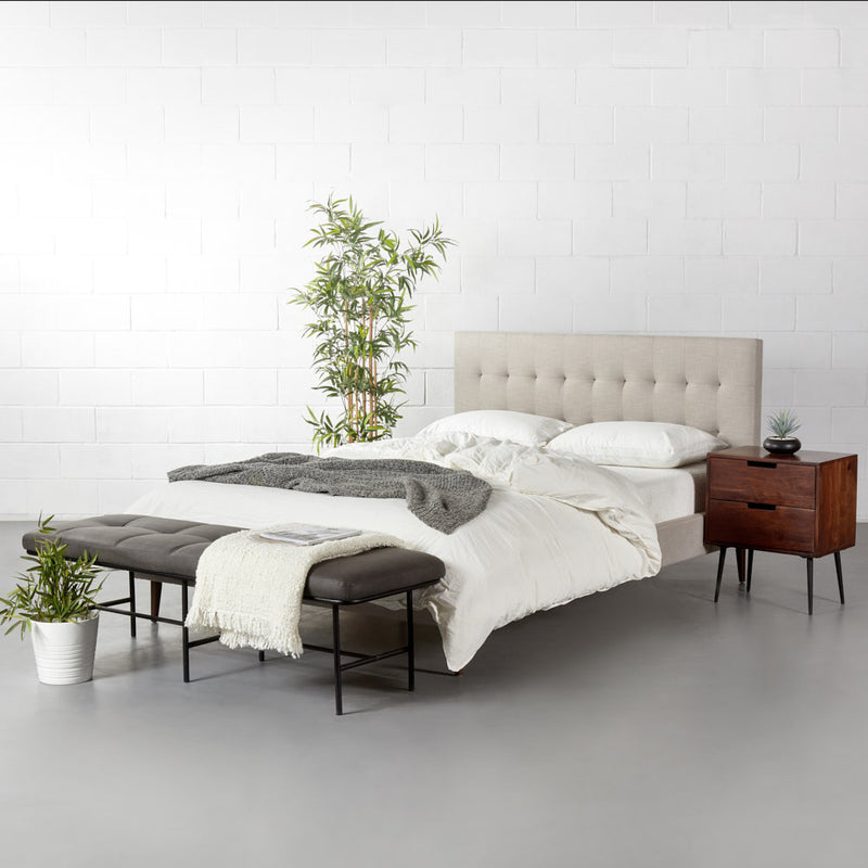 CASELLE - Beige Fabric Bed