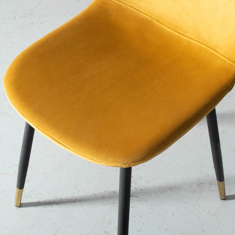 MILAN - Yellow Velvet Dining Chair