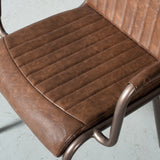 DUVALL - Brown Leather Dining Chair - FINAL SALE