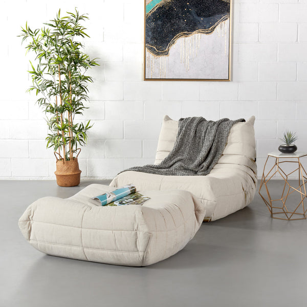 KABINE - Beige Fabric Lounge Chair Set (2 piece)