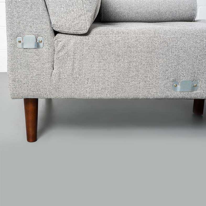 FONDA - Grey Fabric Sectional Sofa - Right