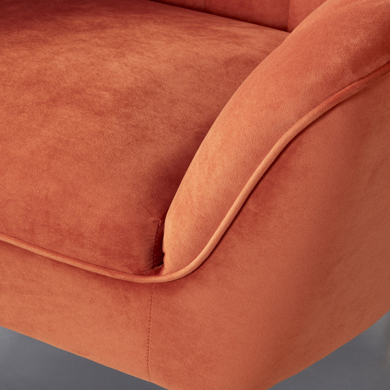 AUDREY - Burnt Orange Velvet Chair