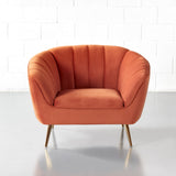 AUDREY - Burnt Orange Velvet Chair