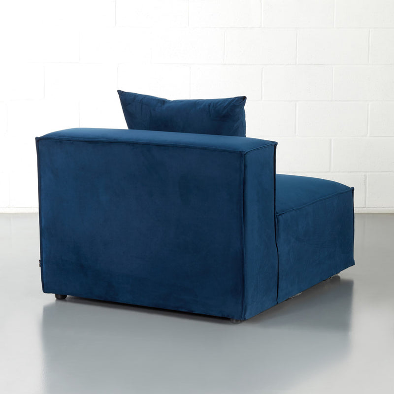 MASON - Blue Velvet Armless Chair Module