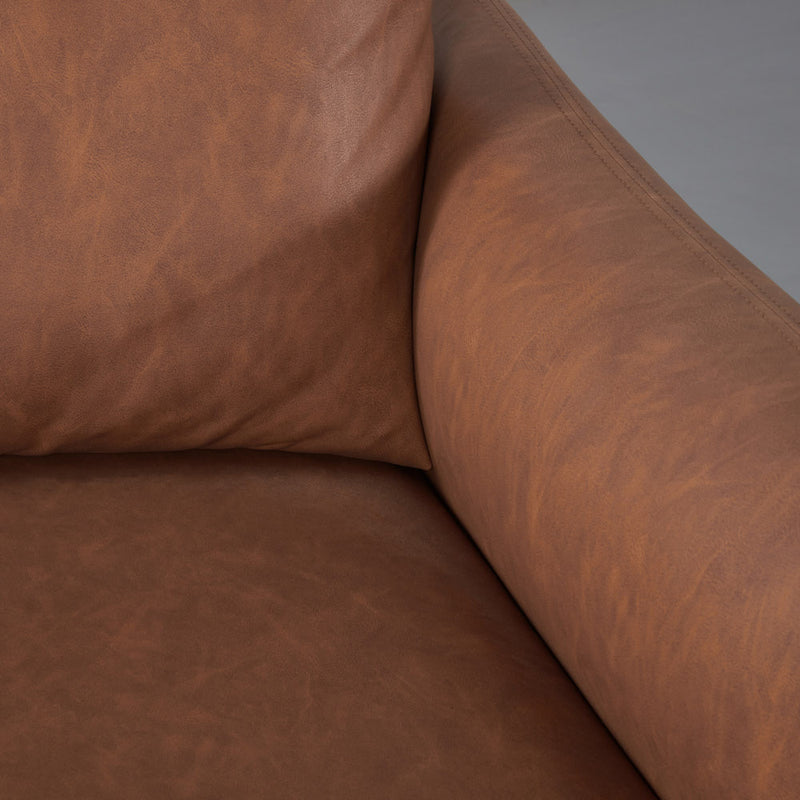 MAPLETON - Brown Vegan Leather 2-Seater Sofa – Wazo Furniture