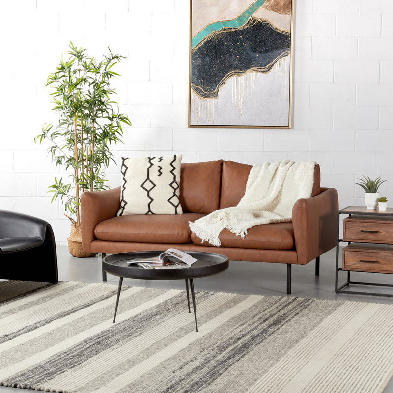 MAPLETON - Brown Vegan Leather 2-Seater Sofa – Wazo Furniture