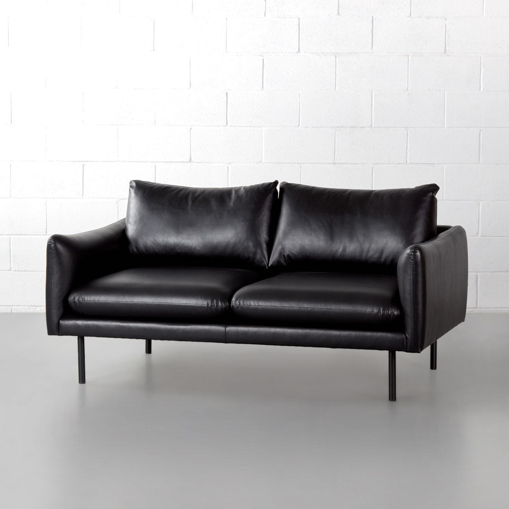 MAPLETON - Black Vegan Leather 2-Seater Sofa – Wazo Furniture