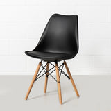 EIFFEL - Black Leather Padded Side Chair