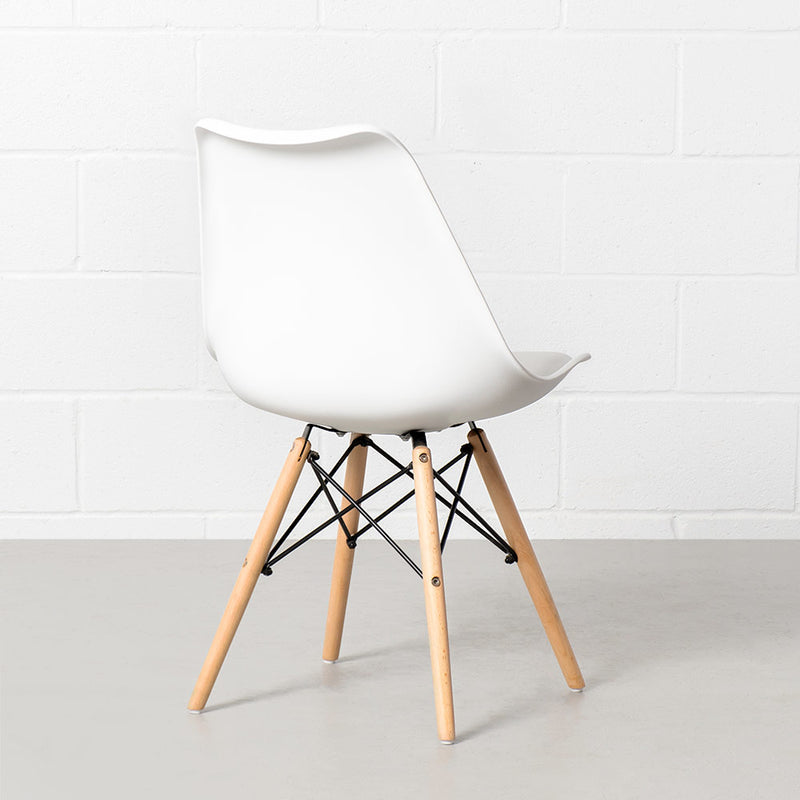 EIFFEL - White Leather Padded Side Chair