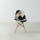 ESSEN - Grey Fabric Monochrome Patchwork Side Chair