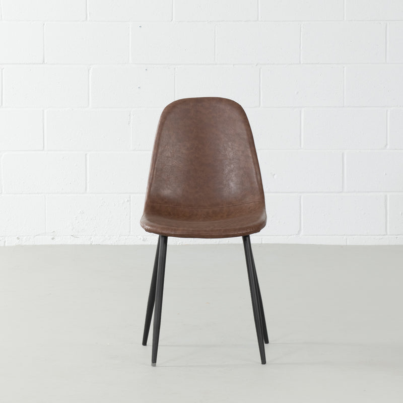 MILAN - Brown Vintage Leather Dining Chair