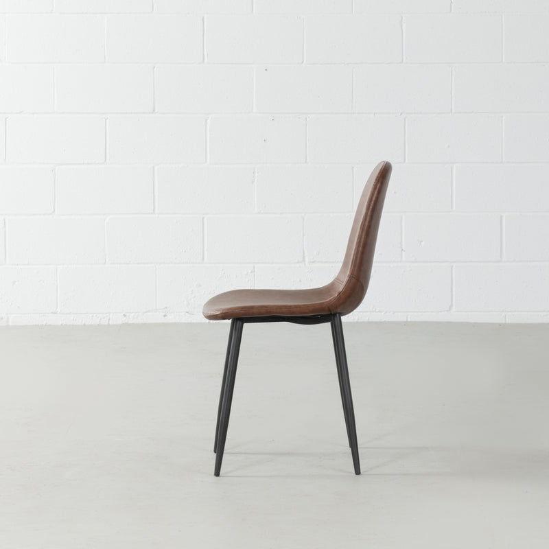MILAN - Brown Vintage Leather Dining Chair